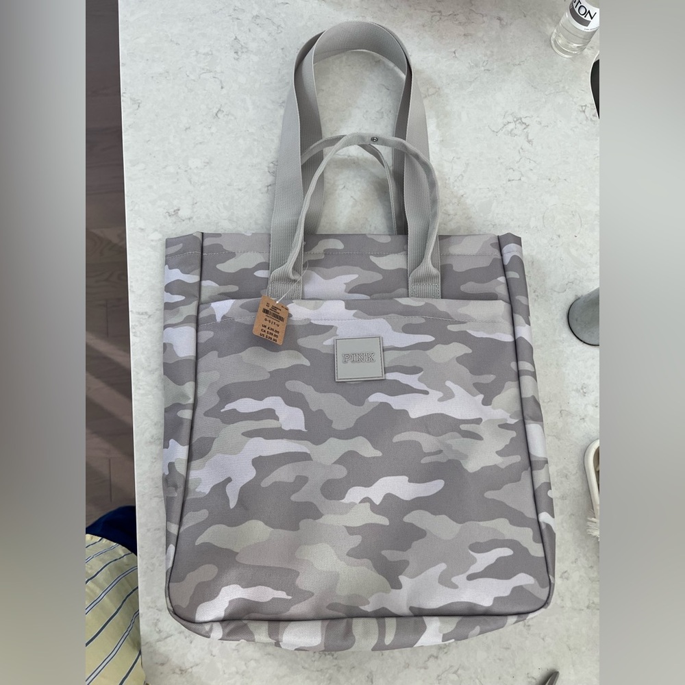 VS Pink Gray Camo Tote Bag